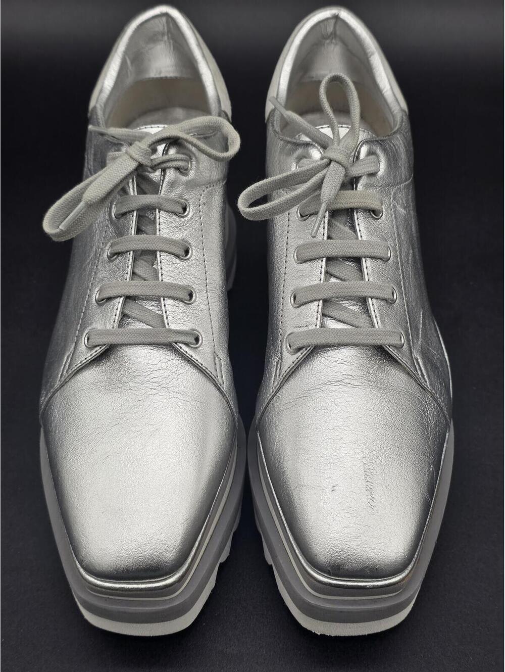 Stella McCartney Elyse Silver Platform Shoe EU38 US8, Like New, Made in Italy - Picture 11 of 14